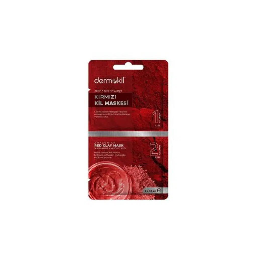 Dermokil Akne ve Sivilce Karşıtı Kırmızı Kil Maskesi 2 x 7.5 ml