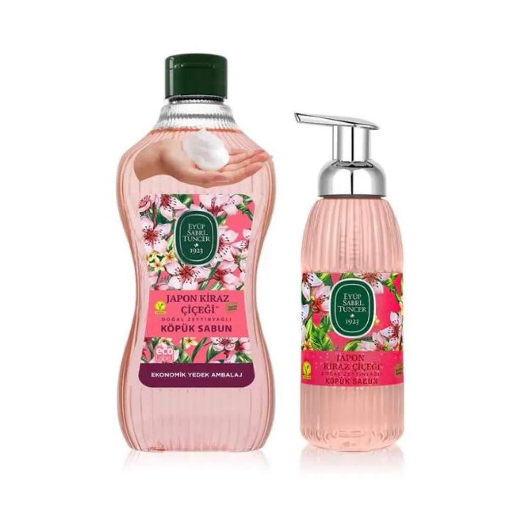 Eyüp Sabri Tuncer Japon Kiraz Çiçeği Doğal Zeytinyağlı Köpük Sabun 1.5 lt + 500 ml 
