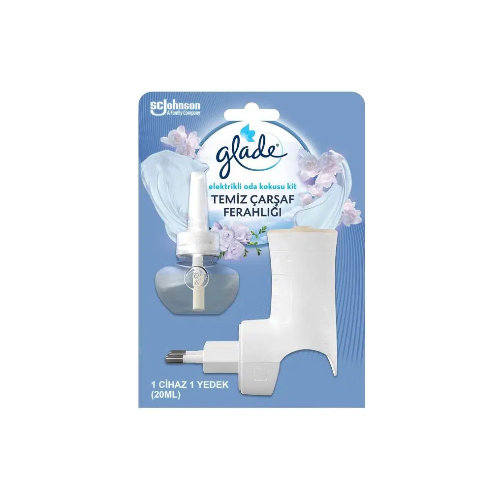 Glade Elektirikli Oda Kokusu Makine + Yedek 20 ml Temiz Çarşaf Ferahlığı