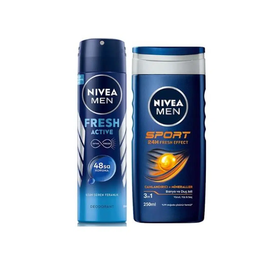 Nivea Men Fresh Active Deodorant 150 ml + Men Sport Duş Jeli 250 ML